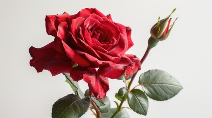 A close-up shot of a beautiful red rose in a decorative vase, perfect for romantic occasions or as a symbol of love and appreciation