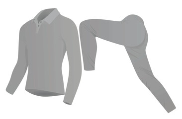 Grey running suit. t shirt and pants. vector