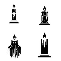 goshtly caghostly candle icon, candle silhouette, black candle on white background