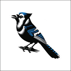 blue bird on a white background