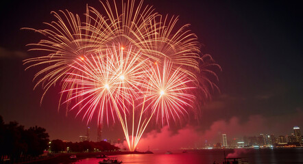 New year 2025 fireworks celebration scene 