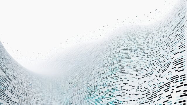Abstract wave of digital data flowing, symbolizing technology and information movement.