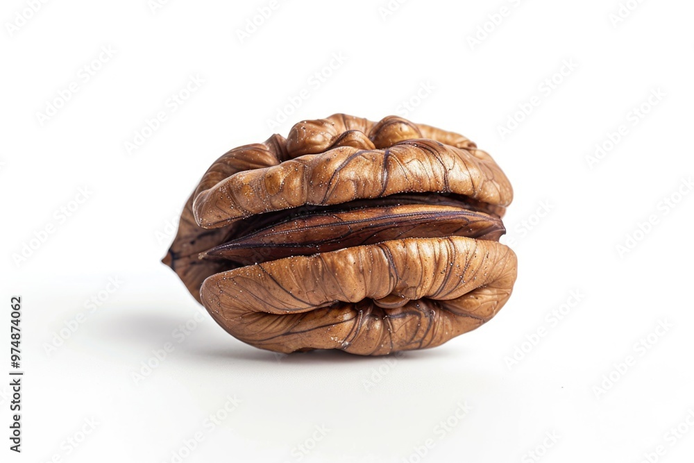 Aufkleber a high-quality image of a single walnut nut on a white background, perfect for various uses such as 