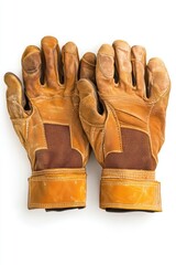 Heavy-duty construction gloves isolated on white background