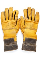 Heavy-duty construction gloves isolated on white background