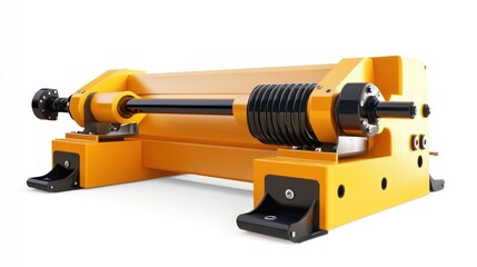 Heavy-duty hydraulic jack isolated on white background