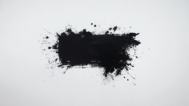 Black Ink Blot Spill Effect on White Background Animation