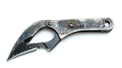 Obraz premium Heavy-duty steel cutter isolated on white background, detailed textures