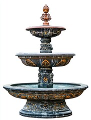 Historical water fountain isolate on white background, vintage design,
