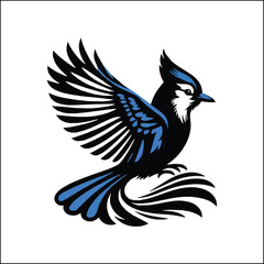 blue bird on a white background