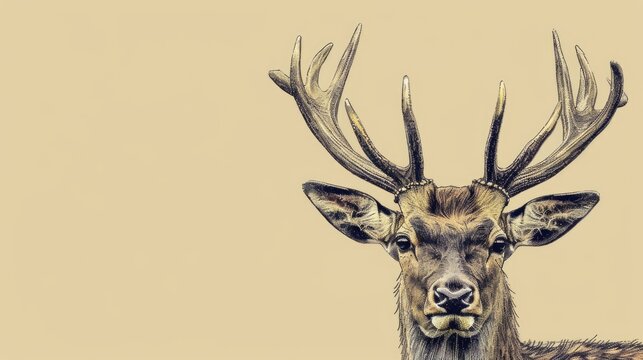 A close-up shot of a deer's antlers, great for nature or wildlife photography
