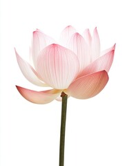 Fototapeta premium Lotus flower isolate on white background, serene and peaceful,