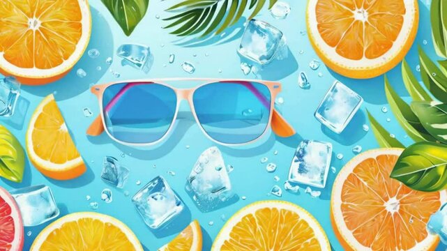 seamless background with orange and lemon