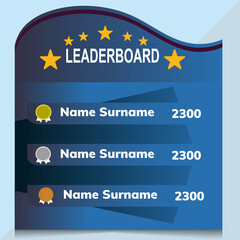 blue game leaderboard with abstract background vector