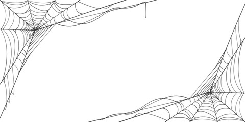 Fototapeta premium spider web halloween frame, spider web vector eps