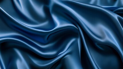 Obraz premium Blue silk fabric, soft folds, luxurious texture,