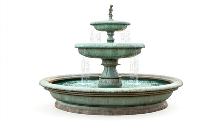 Park water fountain for pets isolate on white background, animal-friendly,