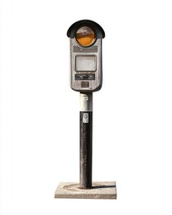 Parking meter isolate on white background, urban use,
