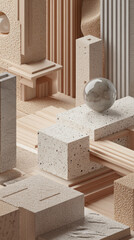 Abstract Wood & Stone.