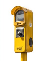Parking meter isolate on white background, urban use,