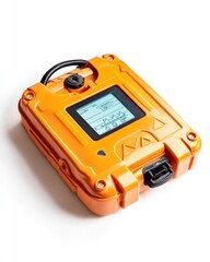 Fototapeta premium Public defibrillator isolate on white background, life-saving device,