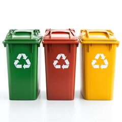 Public recycling bin isolate on white background, environmental symbol,