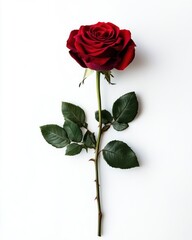 Rose flower isolate on white background, full bloom,