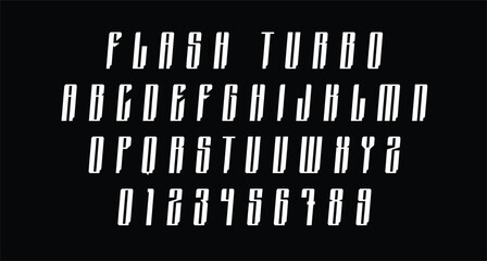 Flash Turbo futuristic display font racing speed. With speed stroke, fun character to give you an extra awesome creative work.