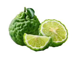 Fresh bergamot fruit with leaf isolated