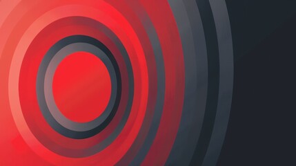 Abstract Circular Design in Red and Black