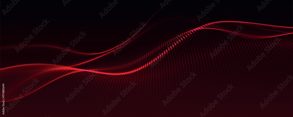 Aufkleber futuristic dot wave. abstract digital particle wave. technology background. colored musical wave. da