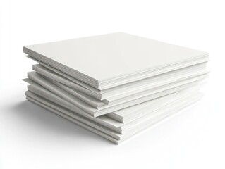 Stack of drywall sheets isolated on white background, realistic textures