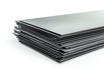 Stack of sheet metal for construction isolated on white background