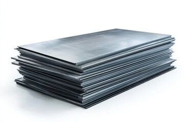 Stack of sheet metal for construction isolated on white background