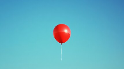 Red balloon against a clear blue sky