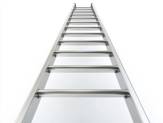 Steel ladder isolated on white background, perspective view