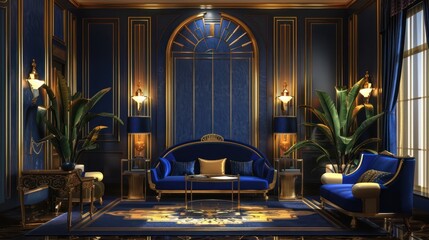 Fototapeta premium Luxury Living Room Interior Design