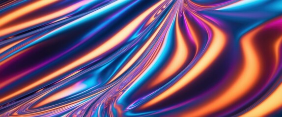 Dynamic abstract design featuring vibrant waves of blue and orange, creating a smooth, glossy texture suitable for modern digital applications.