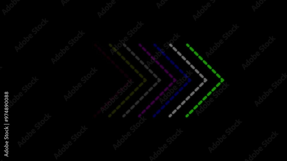 Poster colorful arrow loops in a smooth, vibrant flow. animated arrows load with seamless background moveme
