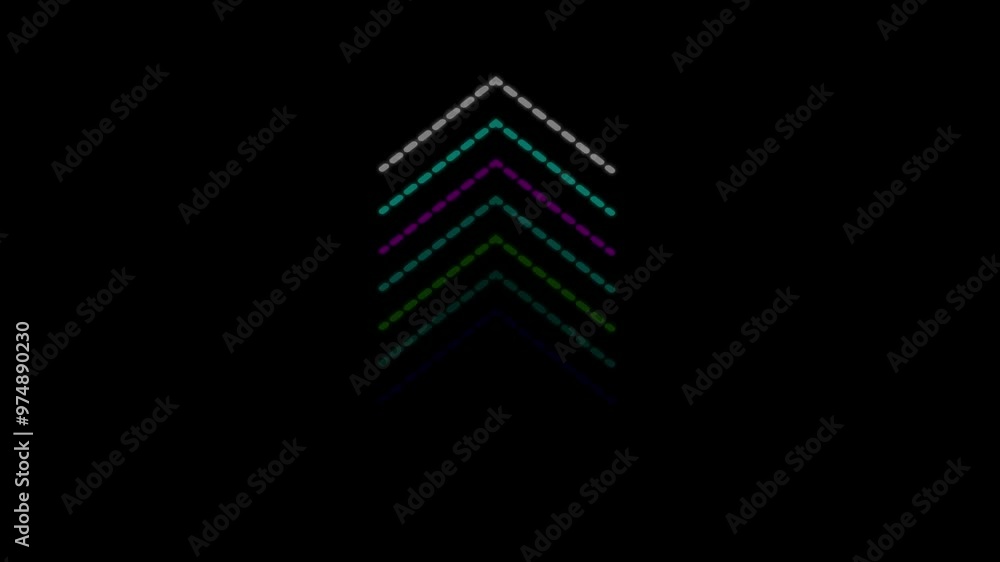 Poster colorful arrow loops in a smooth, vibrant flow. animated arrows load with seamless background moveme