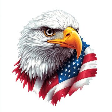 recommend clip art: American Bald Eagle with Flag Illustration