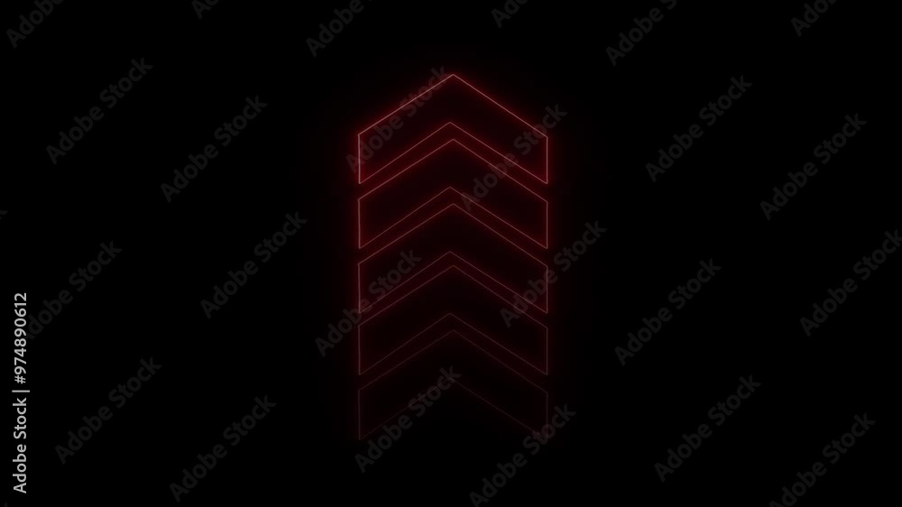 Aufkleber directional down arrow animates on black background. moving arrow points up with signal icon.