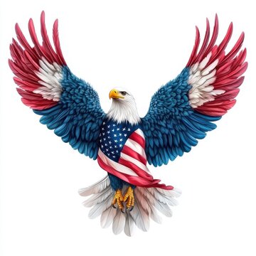 recommend clip art: American Bald Eagle with USA Flag Wings Illustration