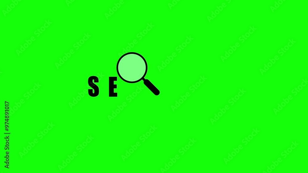 Poster magnifying icon with searching concept. magnifier button. magnifying glass search icon animation.