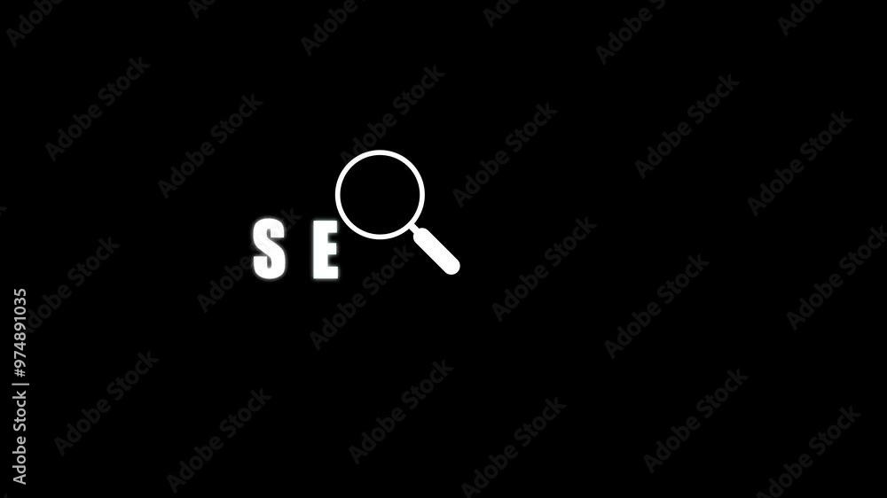 Poster magnifying glass on the word. magnifying icon with searching concept. magnifier button.