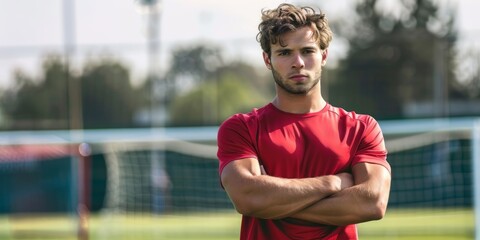 Confident Soccer Player on the Field
