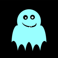 Ghost icon on black background. Vector illustration.