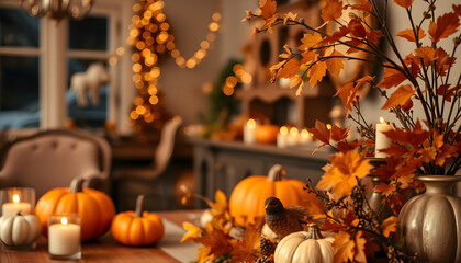 thanksgiving fall autumn decor and holiday decoration scenery