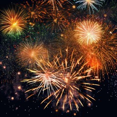 Naklejka premium Spectacular Fireworks Display in the Night Sky