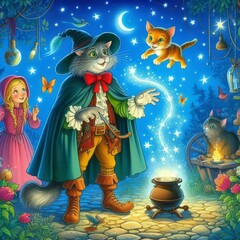 Fototapeta premium fairy tale about cats